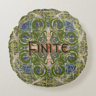 Infinite - Green Abstract by Alexandra Cook Round Cushion