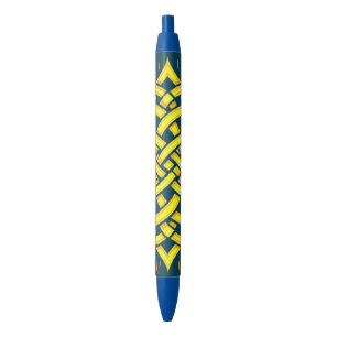 Infinite Harmony: Sacred Mandala Celtic Symbol Art Blue Ink Pen