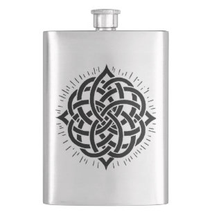 Infinite Harmony: Sacred Mandala Celtic Symbol Art Hip Flask