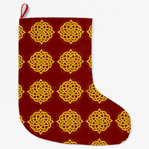 Infinite Harmony: Sacred Mandala Celtic Symbol Art Large Christmas Stocking