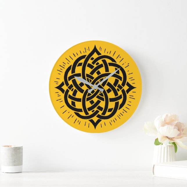 Infinite Harmony: Sacred Mandala Celtic Symbol Art Large Clock (Home)