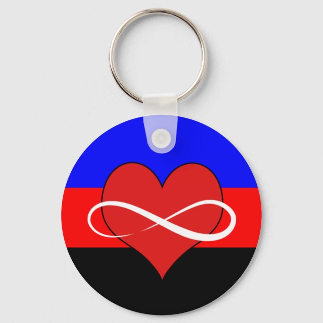 Infinite Heart with Flag Key Ring (Front)