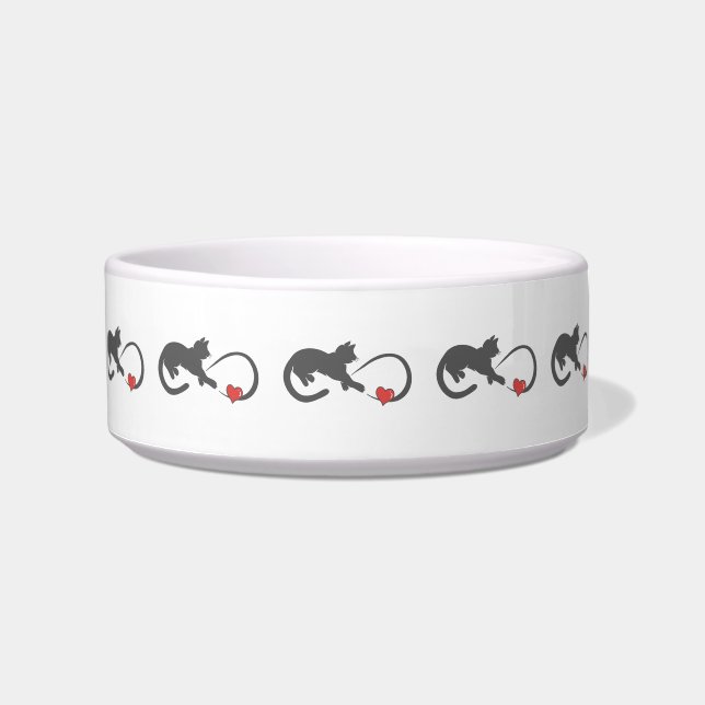 Infinite hearth cat silhouette - Choose back colou Bowl (Front)