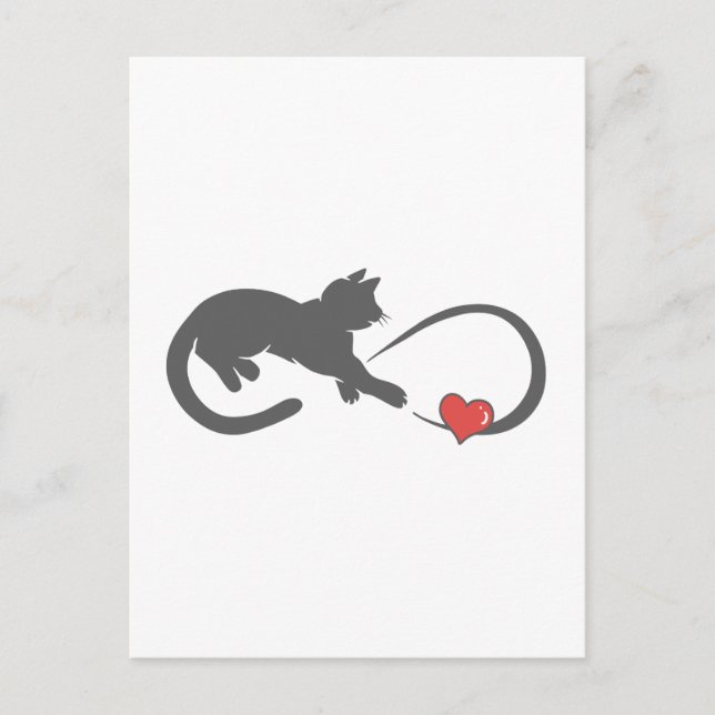 Infinite hearth cat silhouette - Choose back colou Postcard (Front)