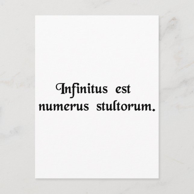 Infinite is the number of fools. postcard (Front)