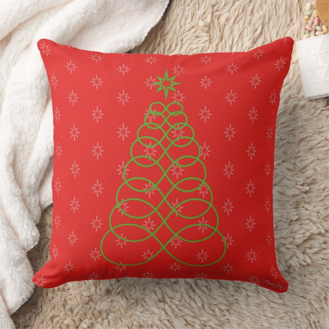 Infinite Love Christmas Tree - Green&Red Cushion (Blanket)