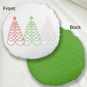 Infinite Love Christmas Tree-MultiColor-Green Back Round Cushion