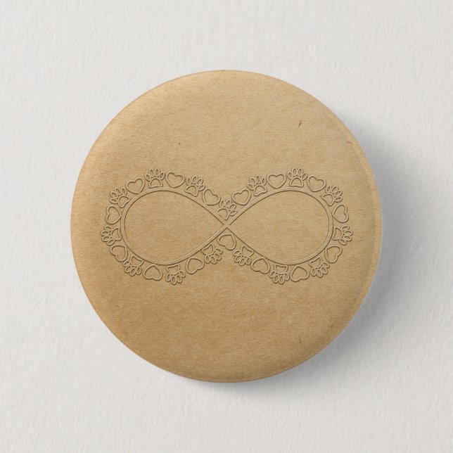 Infinite Love Dog Paw Print 6 Cm Round Badge (Front)