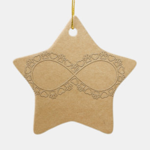 Infinite Love Dog Paw Print Ceramic Ornament