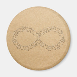 Infinite Love Dog Paw Print Magnet