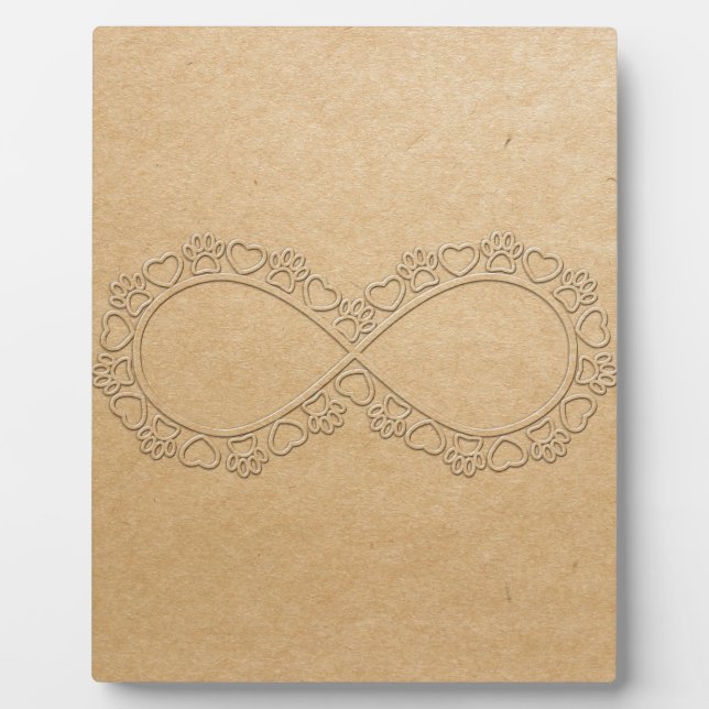Infinite Love Dog Paw Print Plaque (Front)