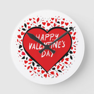 Infinite Love on Valentine's Day Round Clock