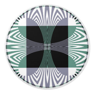 Infinite Mirage of Four-Petal Glass Shine Mandala Ceramic Knob