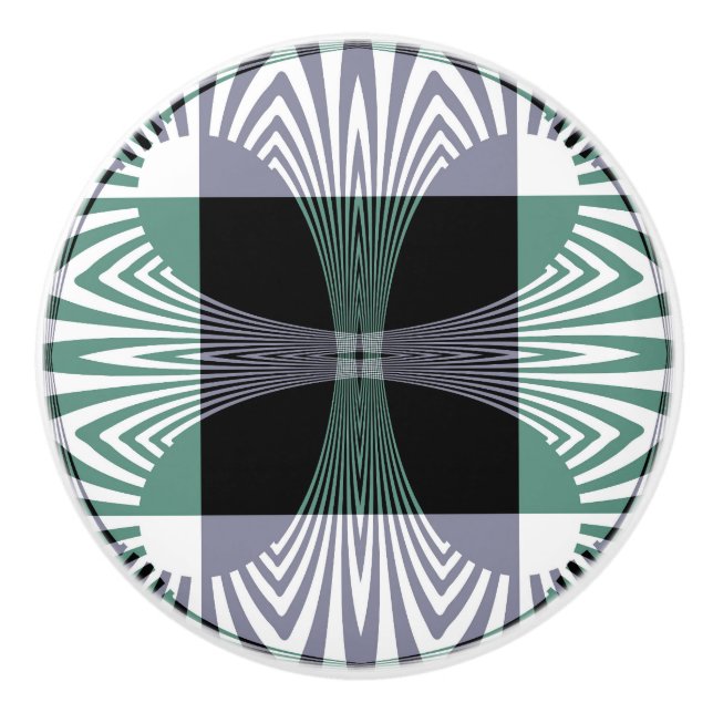 Infinite Mirage of Four-Petal Glass Shine Mandala Ceramic Knob (Front)