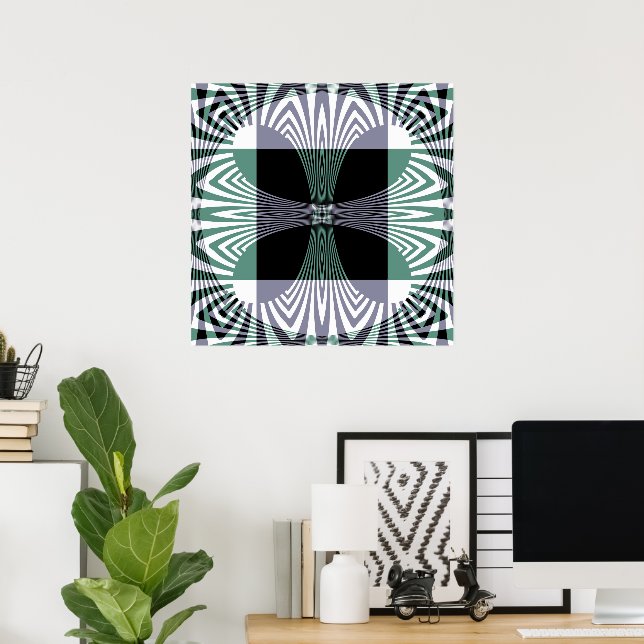 Infinite Mirage of Four-Petal Glass Shine Mandala Poster (Home Office)