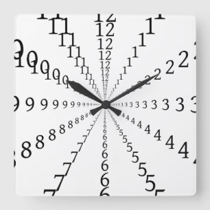 Infinite numbers square wall clock