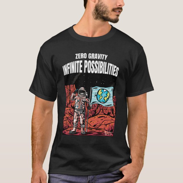 Infinite Possibilities Men Black T-Shirt (Front)