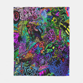 Infinite Psychedelic Rainbow Dimensions Poster Art Fleece Blanket