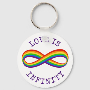 Infinite Rainbow Love Symbol Custom Gay Pride Key Ring