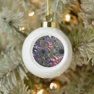 Infinite Spiral Realms Ceramic Ball Christmas Ornament