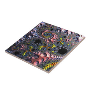 Infinite Spiral Realms Ceramic Tile