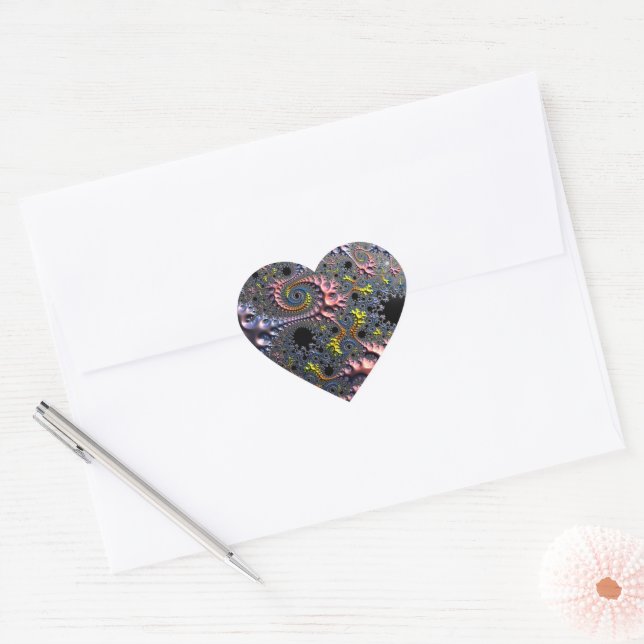 Infinite Spiral Realms Heart Sticker (Envelope)