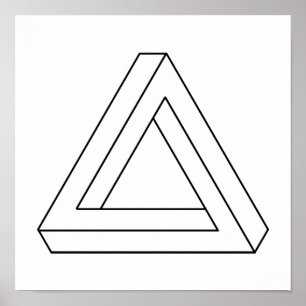Infinite Triangle Geometric Optical Illusion  Poster