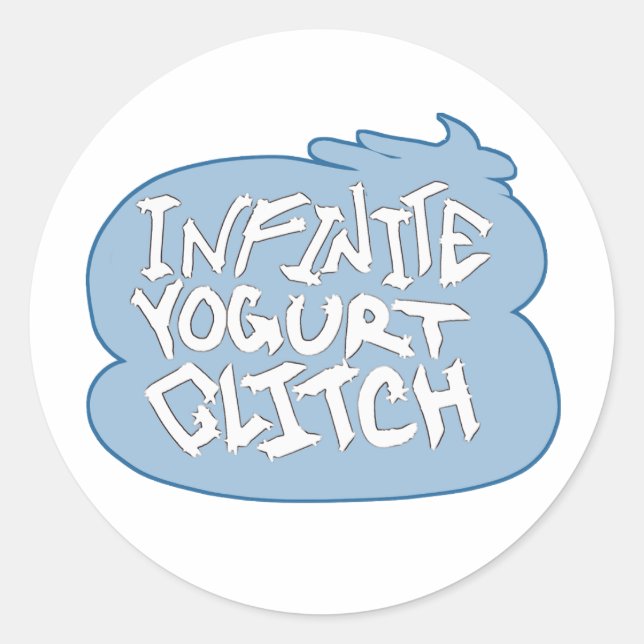 Infinite Yogurt Glitch (Blueberry) Classic Round Sticker (Front)