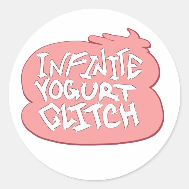 Infinite Yogurt Glitch (strawberry) Classic Round Sticker (Front)