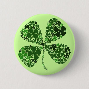 Infinitely Lucky 4-leaf Clover 6 Cm Round Badge