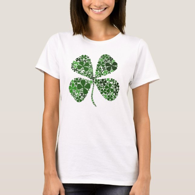 Infinitely Lucky Four Leaf Clover T-Shirt (Front)