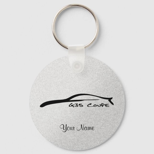 Infiniti G35 Coupe Silhouette Key-Chain (Silver) Key Ring (Front)