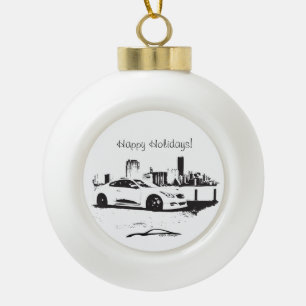Infiniti G37 Ceramic Ball Christmas Ornament