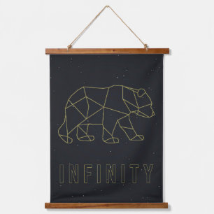 Infinity affirmation poster. yellow origami bear p hanging tapestry