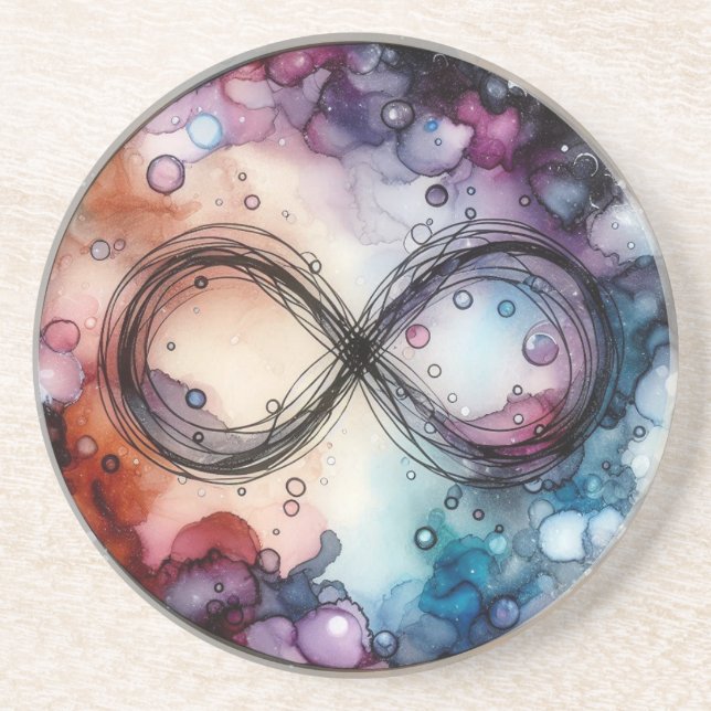 Infinity Alcohol Ink Coaster (Front)