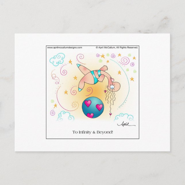 INFINITY & BEYOND Cartoon Postcard (Front)