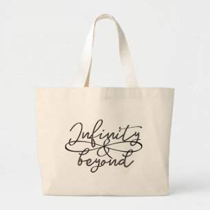 Infinity & beyond endless love couples typo large tote bag