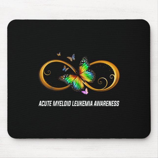 Infinity Butterfly Acute Myeloid Leukaemia Awarene Mouse Pad (Front)