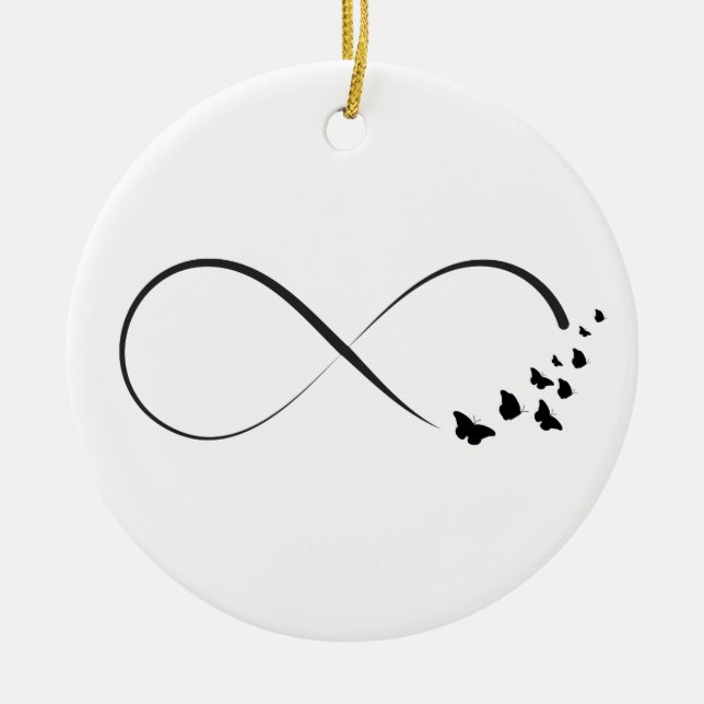 Infinity  butterfly symbol ceramic ornament (Front)