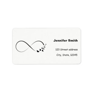 Infinity  butterfly symbol label