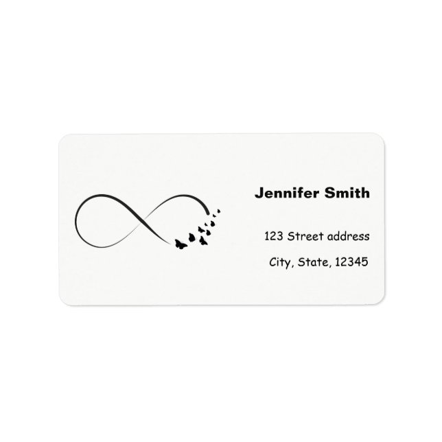 Infinity  butterfly symbol label (Front)