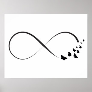 Infinity butterfly symbol poster