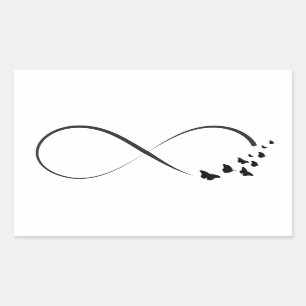 Infinity  butterfly symbol rectangular sticker