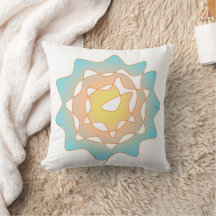 Infinity Flower in Yellow Teal Perpetual Art Throw