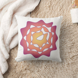 Infinity Flower Pink Yellow Perpetual Art Cushion