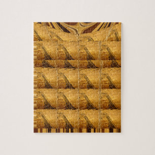 Infinity Golden Giraffe Animal Motif Art Print Jigsaw Puzzle