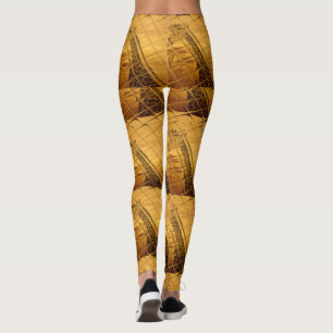 Infinity Golden Giraffe Animal Motif Art Print Leggings