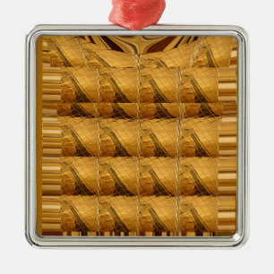 Infinity Golden Giraffe Animal Motif Art Print Metal Ornament