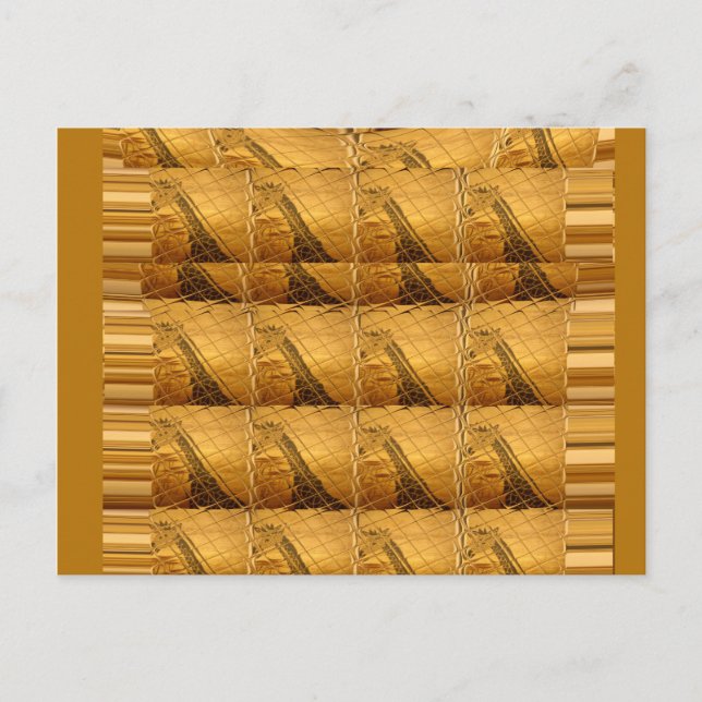 Infinity Golden Giraffe Animal Motif Art Print Postcard (Front)