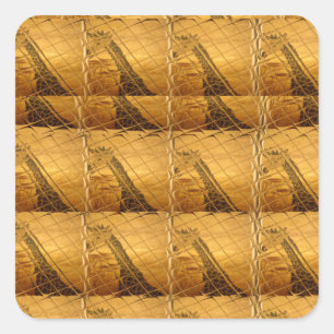 Infinity Golden Giraffe Animal Motif Art Print Square Sticker